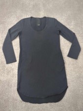 Heather Tunic Dress Womens S Black Long Sleeve Scoop Neck Made in USA