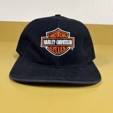 Vintage 90s Harley Davidson Fitted Hat Size 7 Made In USA Taco Brim Embroidered