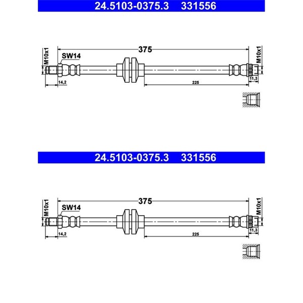2X ATE BremsschlÄUche Vorne Passend FÜR Opel Movano Renault Master Links+Rechts-image