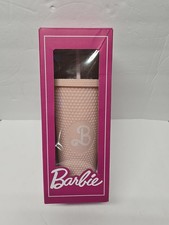 Barbie Pink Studded Tumbler Cup Straw NEW In Box