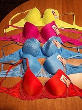 36 D Bra Lot, Multi Color, Set Of 5, New. Lace And Stitch Work