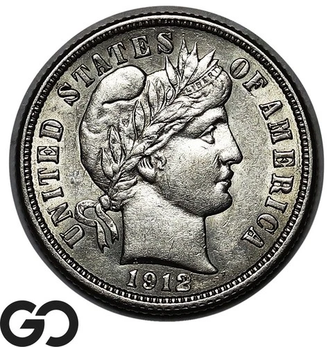 1912 Barber Dime, Choice BU++