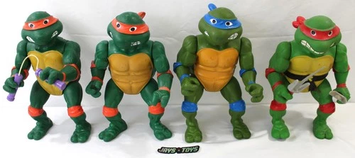 Lot of 4 Vintage 1989 TMNT Ninja Turtles Giant Size 13" Figures Playmates