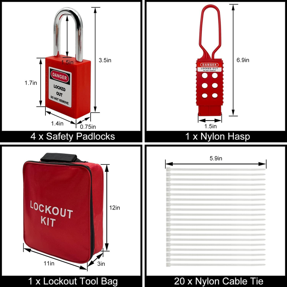 Lockout Tagout Kit Electrical Loto - Clamp-On Circuit Breaker Lockout ...