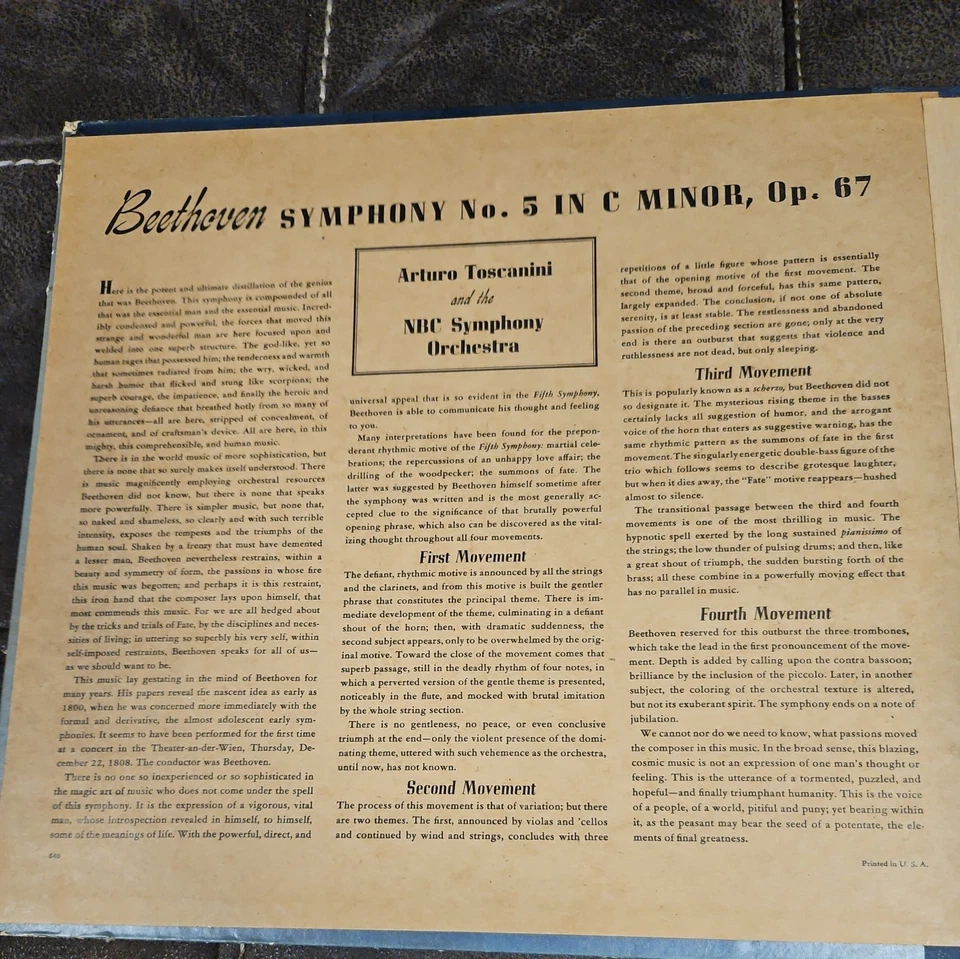 Beethoven Fifth Symphony In C Minor Set DM 640 Vinyl Victor Red Label 4 LP Set. - Image 2 of 4