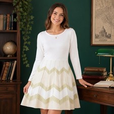 Cato Women's Medium Sweater Dress Light Academia Coquette Cottagecore Soft Girl