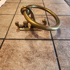 Set of 2-Antique solid brass mid century hand towel ring