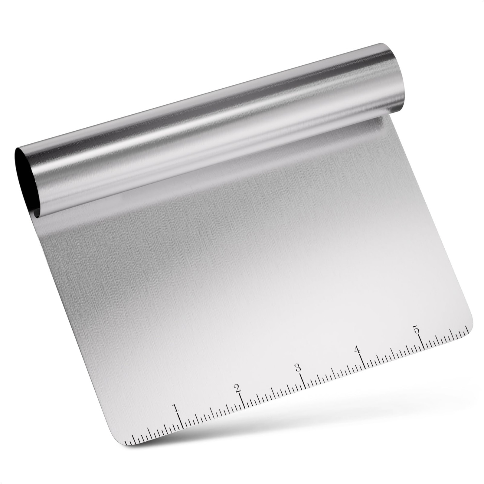 Bench Scraper Kitchen – Multipurpose Pastry 5.9"L x 4.53"W, Silver