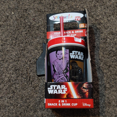 New Snackeez Jr. As Seen On TV Force Awakens Multi 2 In 1 Snack & Drink Cup 8oz