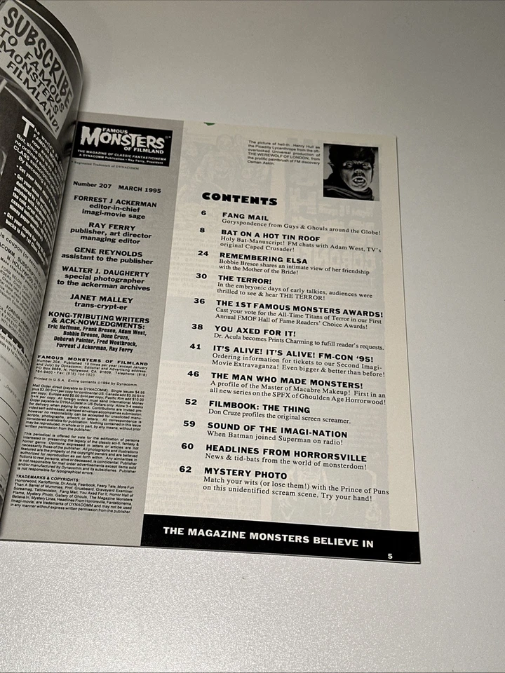 Famous Monsters of Filmland (March 1995, No. 207) Vintage Movie Monsters Mag! - Image 4 of 4