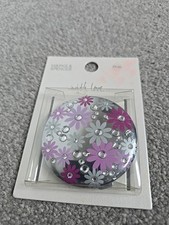 Marks And Spencer Compacts Mirror Hand Held Clamshell Style Fliwers Diamonde 