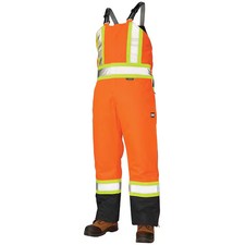Tough Duck Large Hi-Vis Insulated Bibs, Florescent Orange S79811 Tough Duck