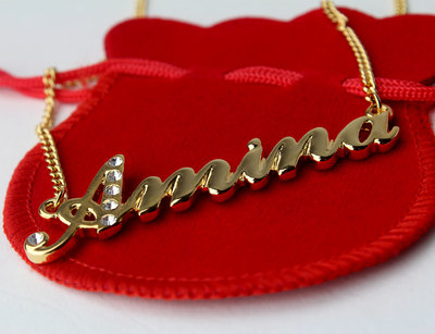 Necklace name amina 18k gold plated 