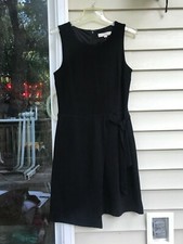 Loft Tie Waist Black Dress stretch sleeveless Size:4 $79.50