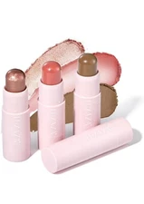 LUXAZA 3PCS Cream Blush Highlighter Bronzer Contour Stick Face Make up Kit St...