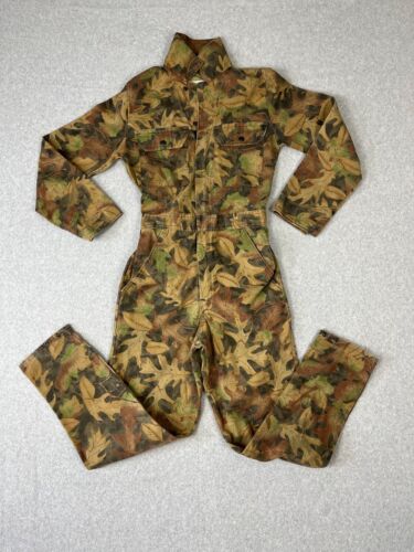 Vinatge Gander Mountain Coveralls S Camo Kelly Cooper Tru Leaf Hunting Made USA - Picture 1 of 15