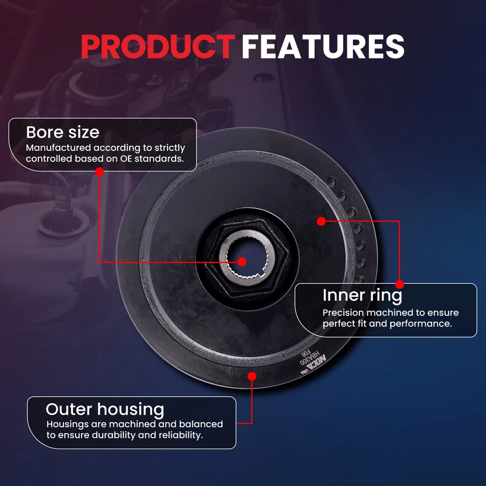 Equilibrador armónico de motor para Acura CL MDX TL Honda Accord Pilot Odyssey V6 Foto 3 de 4