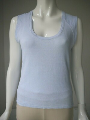 JIL SANDER Top Pullover XL eventuell L oder M helles Blau Leinen Elasthan Shirt