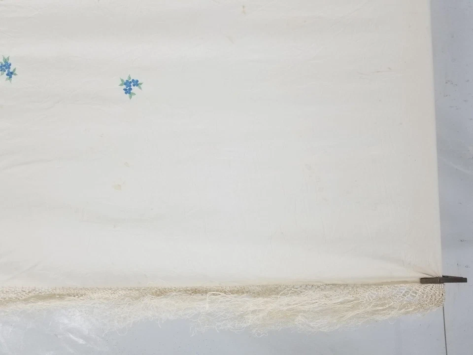 Vintage Chinese Hand Embroidered Silk Floral Piano Shawl 46x44 inches - Image 3 of 4