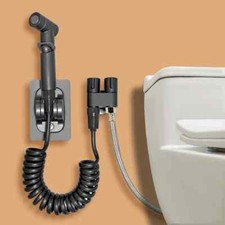Bidet Toilet Sprayer Set Spray Water Bathroom Handheld Double Outlet Angle Valve
