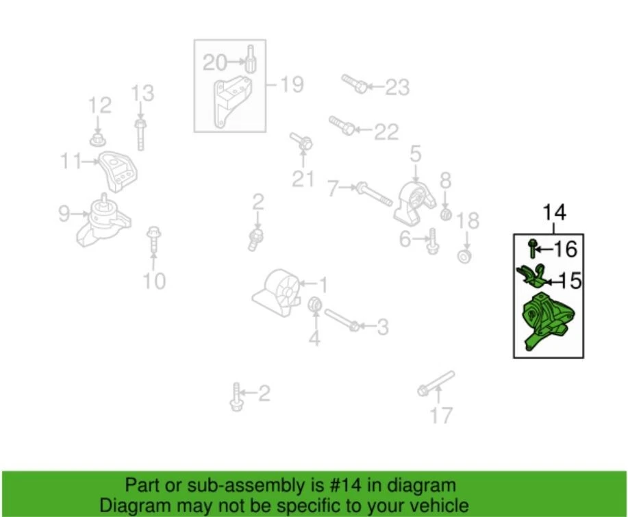 ¡GENUINO! SOPORTE DE MONTAJE DE TRANSMISIÓN PARA 07-10 KIA RONDO 2.4L OE# 21830-1D800 Foto 3 de 3