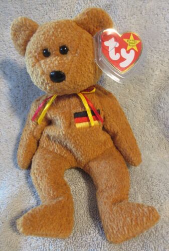 Ty Beanie Baby Germania der Bär Geburtsdatum 3. Oktober 1990 neu mit Etikett kostenloser Versand