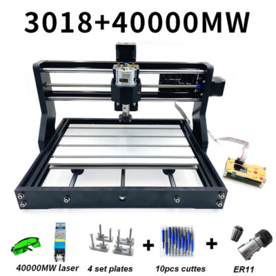 CNC 3018Pro Machine Router Engraving 3 Axis PCB Wood Mill With 40W Laser Head