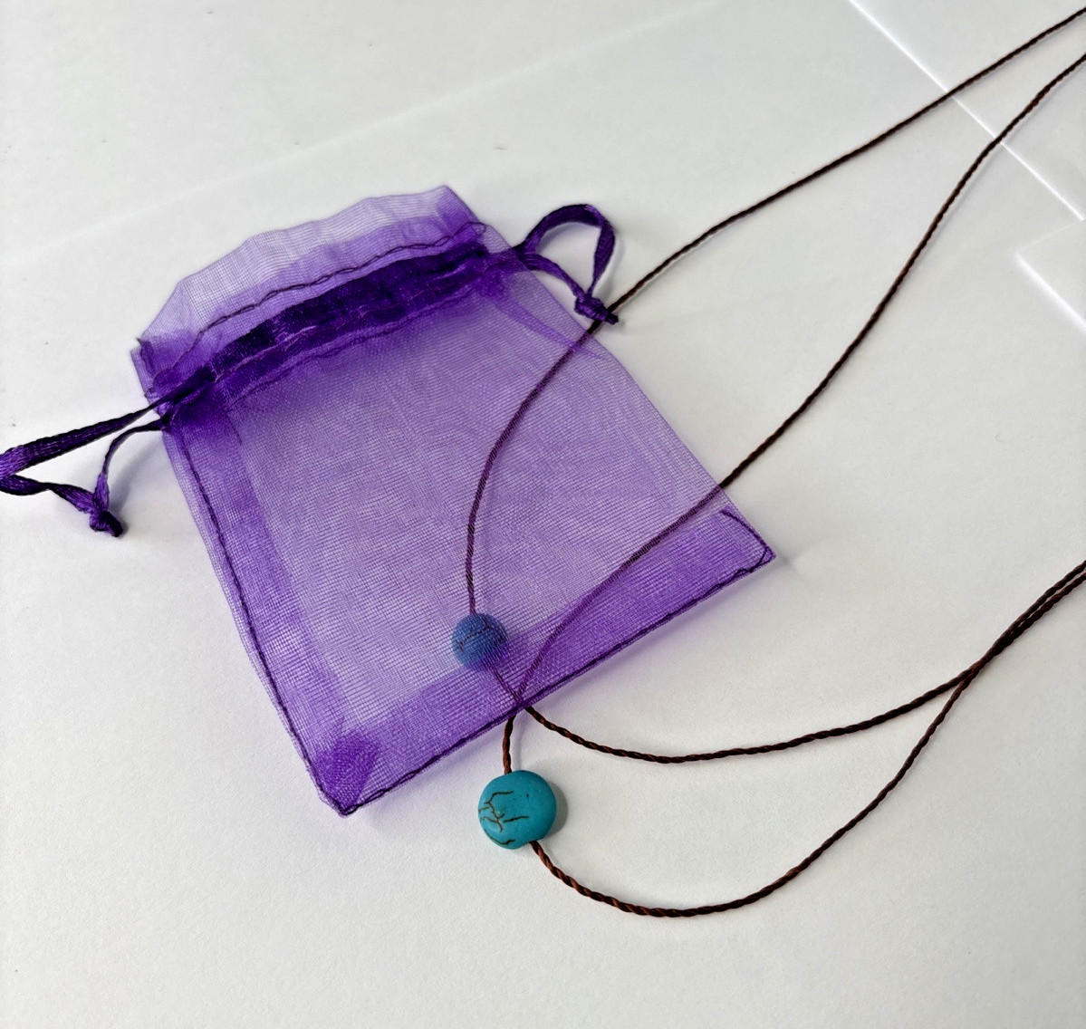 turquoise simple adjustable string necklace - image 6