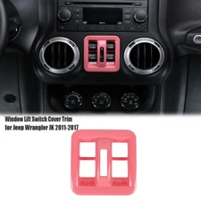Pink Window Lift Switch Button Cover Trim Fit for Jeep Wrangler JK 2011-2017