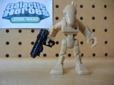 Jedi Force RARE Tan BATTLE DROID w Blaster Playskool Star Wars Galactic Heroes