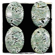 4 Pcs Natural Hornblende Jasper 43-46mm Loose Cabochon Untreated Gemstones Lot