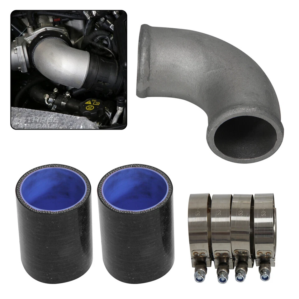 50mm 2" Aluminio Fundido 90 Grados Codo Tubo Turbo Intercooler + Kit Manguera Silicona Foto 4 de 4