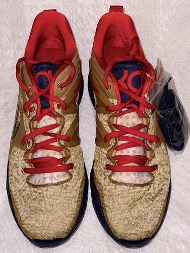 NIKE KD 15 Low Olympic Gold Navy Blue Red Basketball Shoes Sneakers NEW Mens 17 - Picture 5 of 9