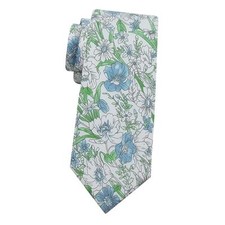 Men's Skinny Tie, Cotton Floral Ties for Men Wedding A Pale Blue Floral