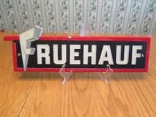 Vintage FRUEHAUF Sign Aluminum Semi Truck Trailer Advertising  VIDEO