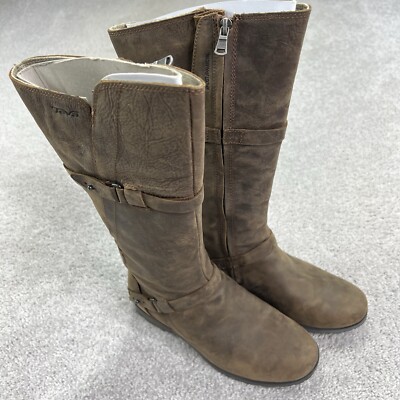 Teva De La Vina Women's 6 Riding Boots Leather Brown 1003011 New Without Box