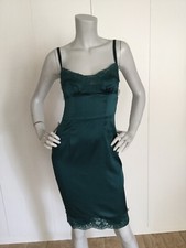 DOLCE & GABBANA Aquamarine Silk Dress Lace Lingerie Size IT 38