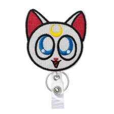Reeleer Cat Badge Reels Retractable with Alligator Clip and Key Ring 24 inche...