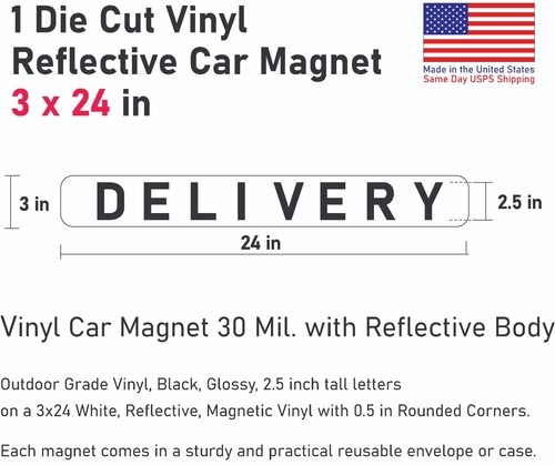 Letrero magnético reflectante de vinilo para entrega vehículo coche camión hecho en EE. UU. - Imagen 37 de 49