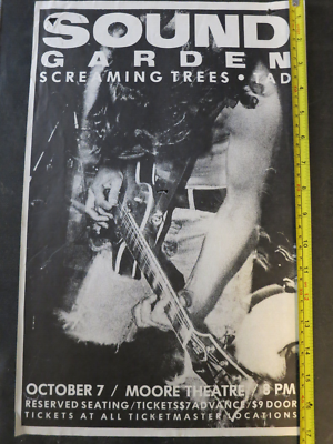 Soundgarden The Screaming Trees & Tad 1989 concert flyer 11x17
