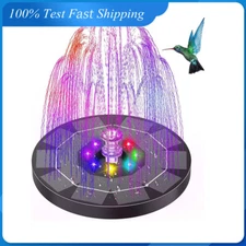 New Solar Fountain Pump Bird Bath Solar Power Glass Panel 6 LED Light for Pond
