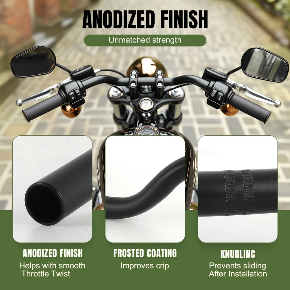 Manillar de motocicleta para Yamaha FZ6 FZ6R FZ600 FZ700 7/8" 22mm negro Foto 3 de 4