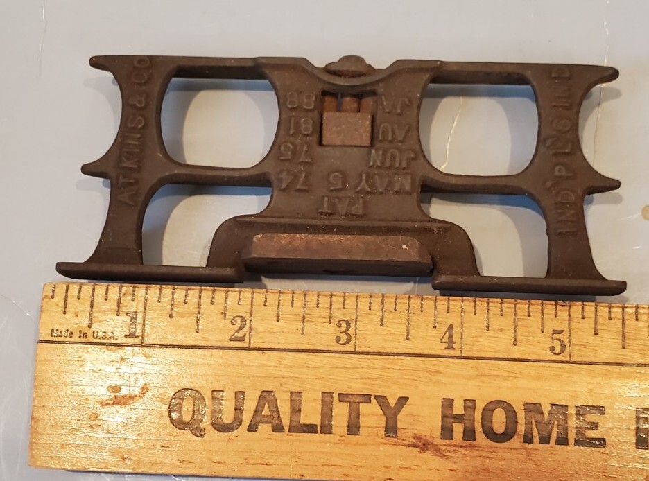 Vintage Atkins Raker Gauge, Carpenter Saw Sharpening tool,4 Pat. Dates