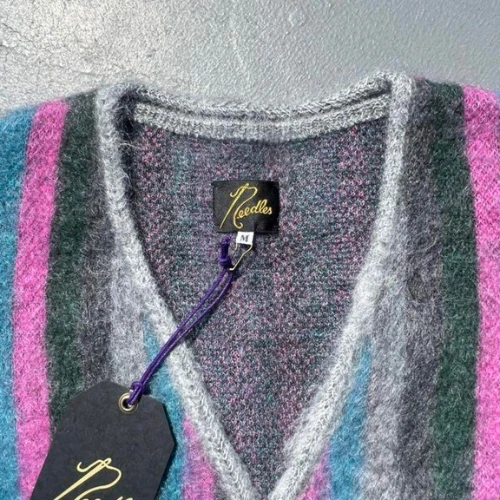 Needles Beams Bespoke Mohair Strip Cardigan Mens Multi Size M With Tag Preowned