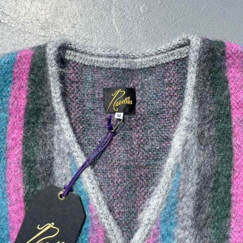 Needles Beams Bespoke Mohair Strip Cardigan Mens Multi Size M With Tag  Preowned