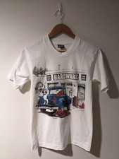 Vintage 90s Dog Animal Nature Worker White Small T-Shirt