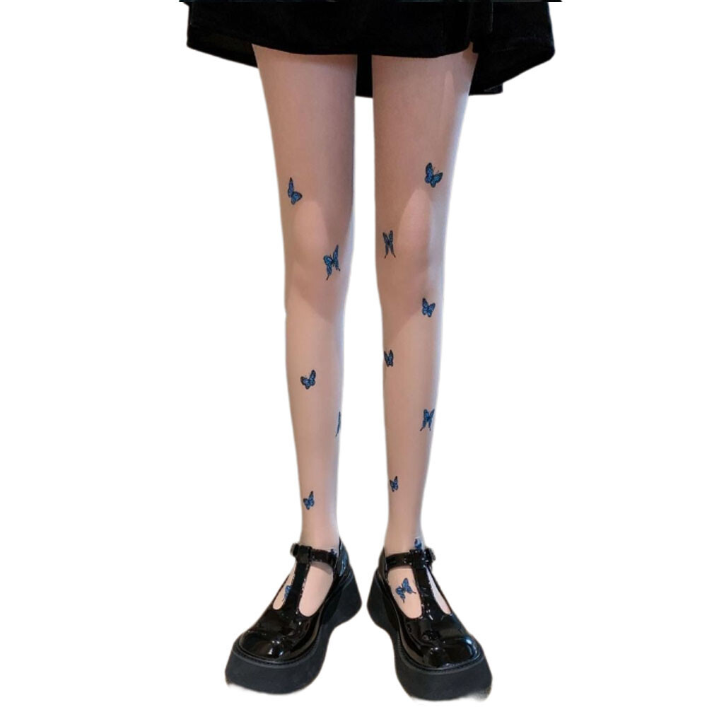 donna vintage scintillante a righe verticali trasparente con collant anni '90 primavera estate seta collant velati calze leggings
