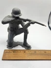 Vintage 1963 MARX German WWII Kneeling Soldier Grey Larger Figure Vintage Toy