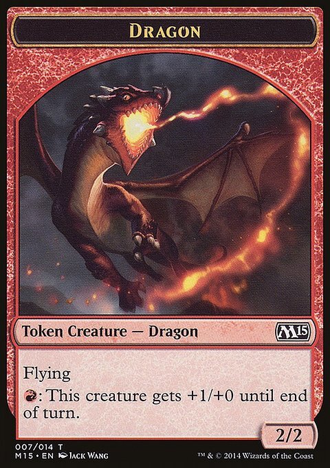 MTG Magic the Gathering Token - Dragon (7/298) Magic 2015 LP