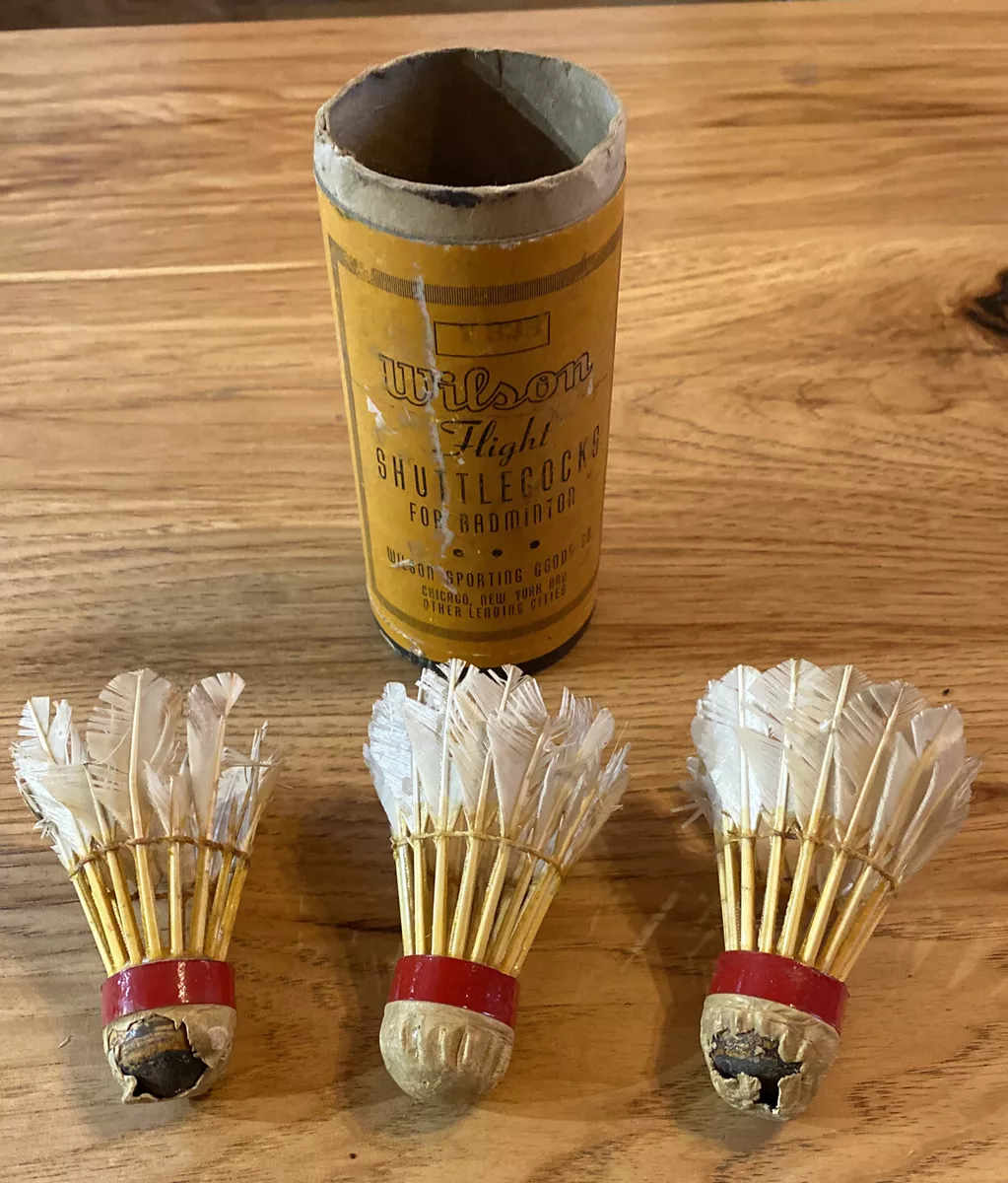 antique Wilson Flight Shuttlecocks in orignal box feathered badminton